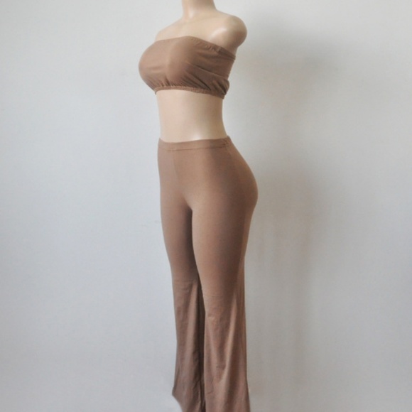 CROP TOP & BELL BOTTOM PANTS SET - Picture 7 of 8